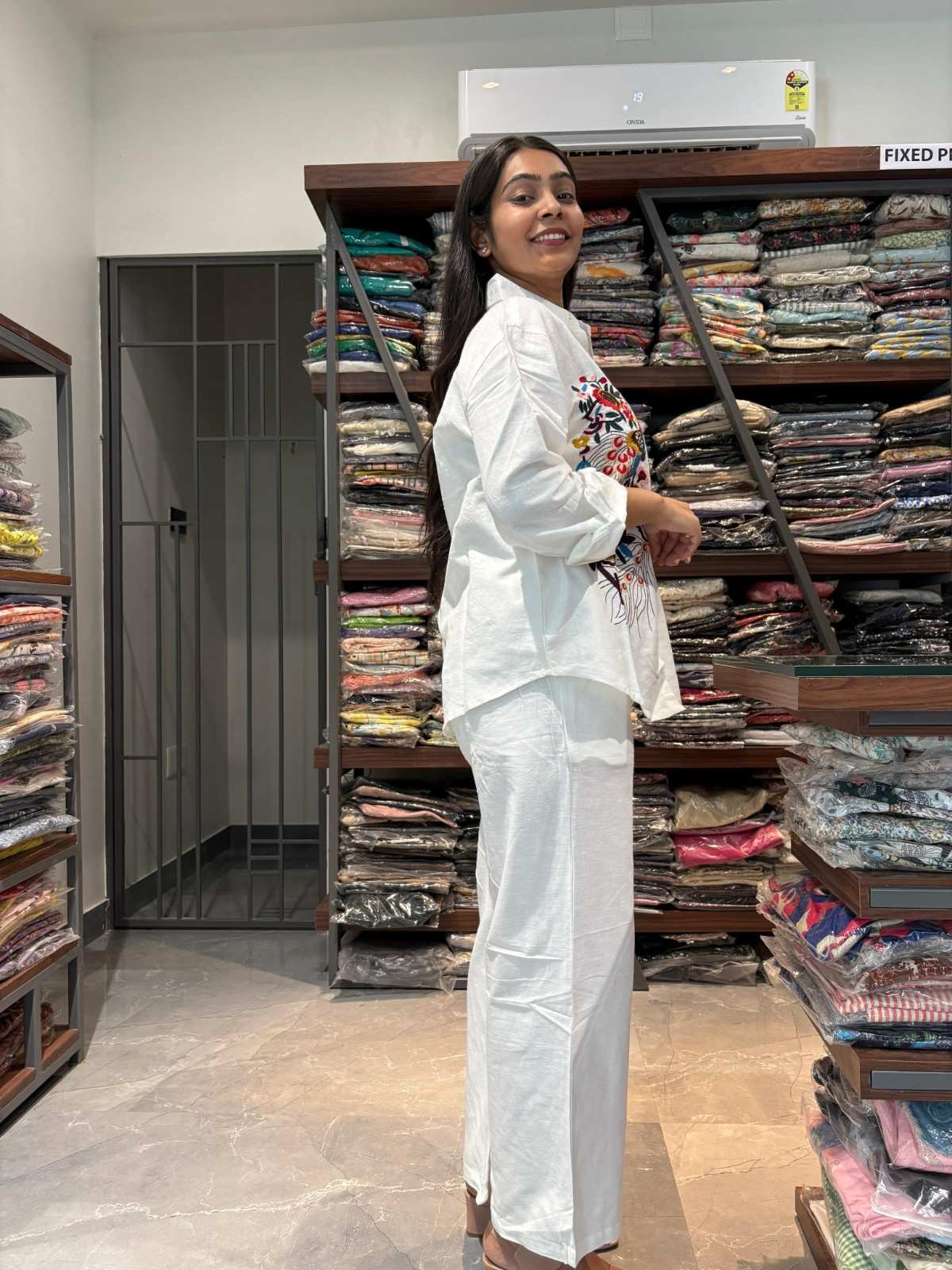 Embroidered Linen coordset