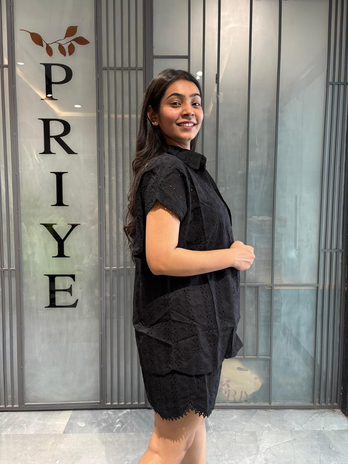 Cutwork Shorts coordset