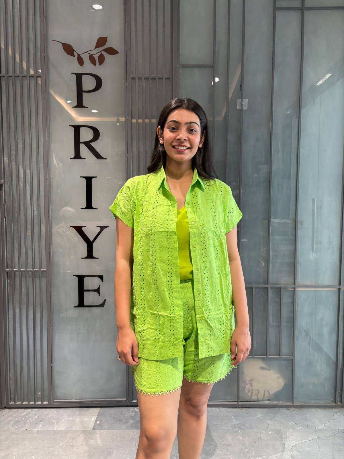 Cutwork Shorts coordset