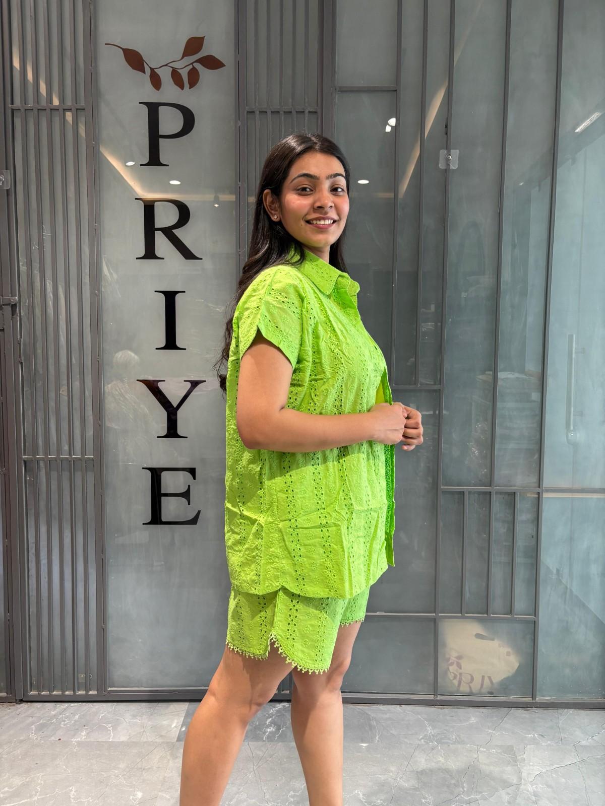 Cutwork Shorts coordset