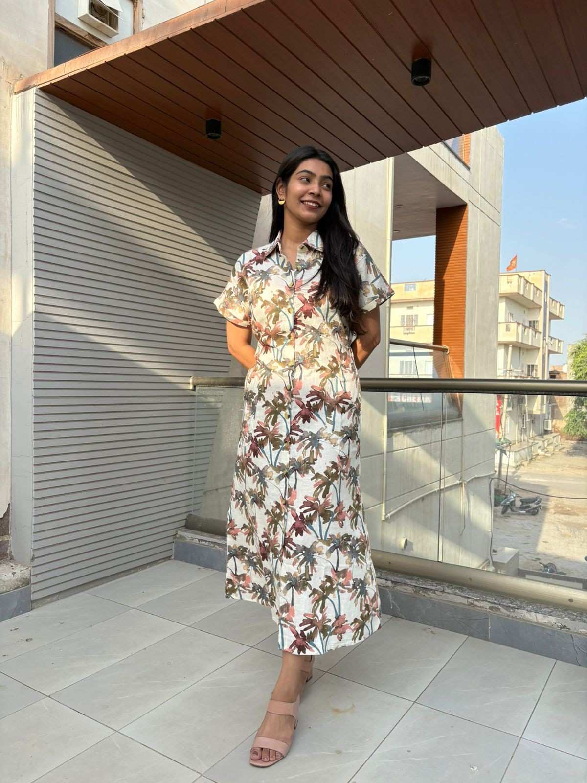 Khadi linen Shirt dress