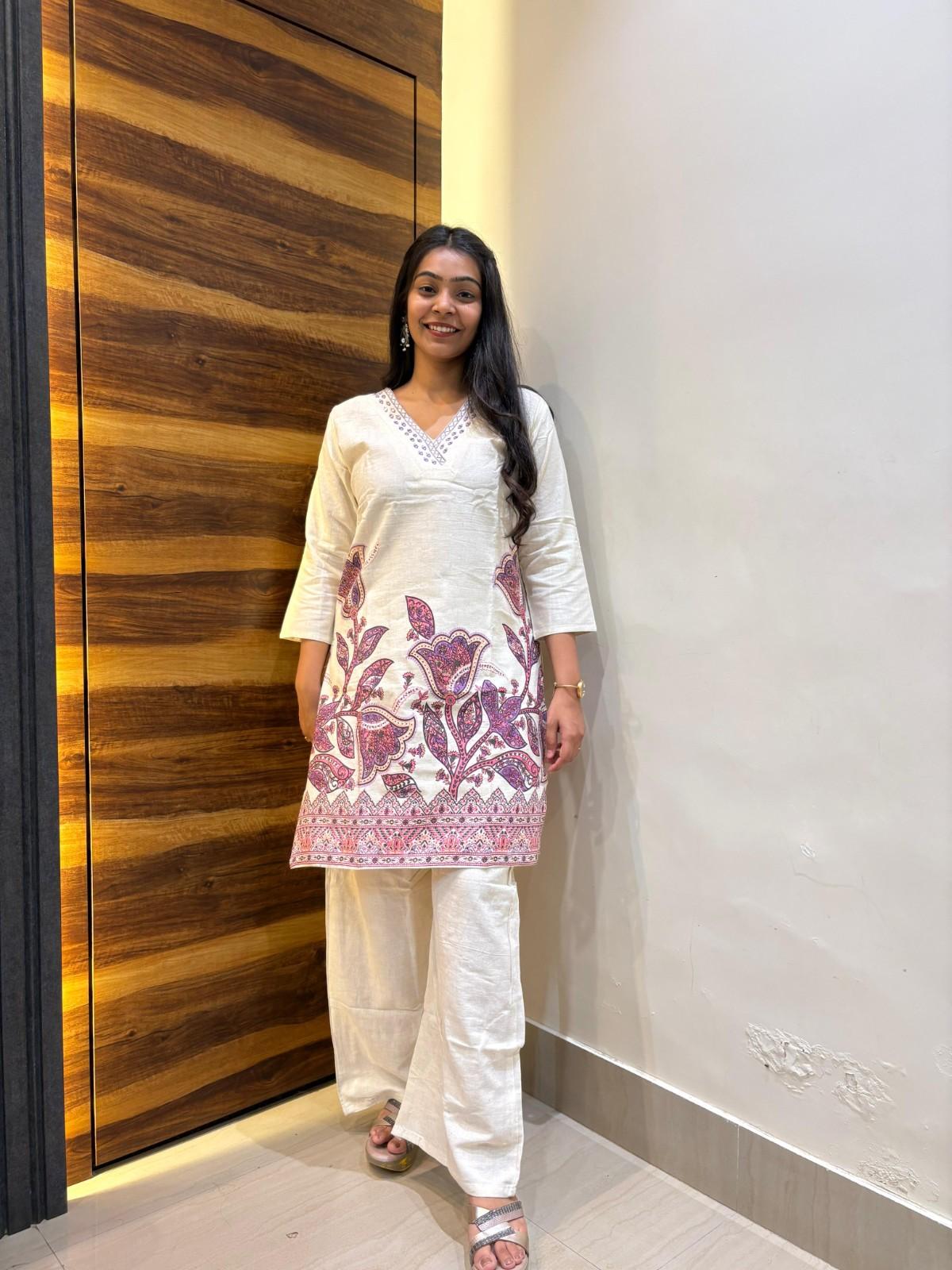 Khadi printed long coordset