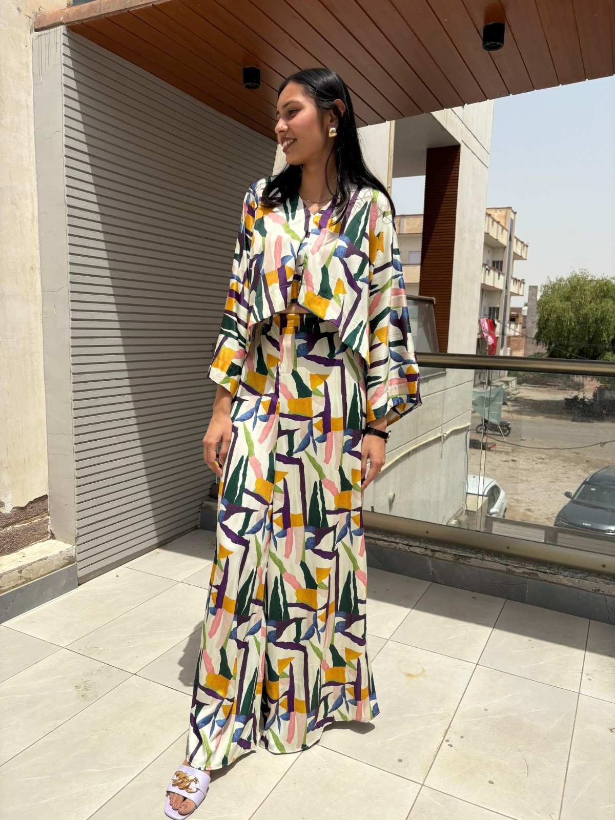 Satin kimono style coordset