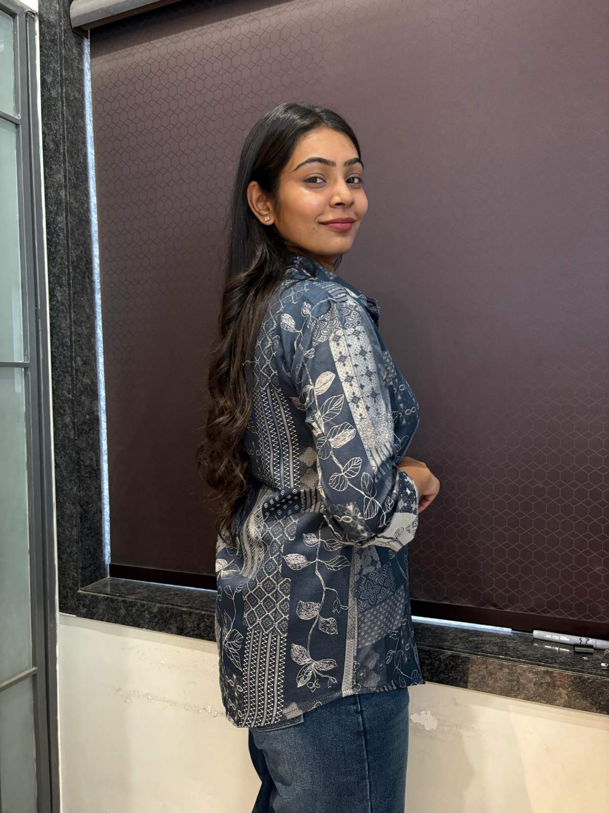 Self design Solid shirt