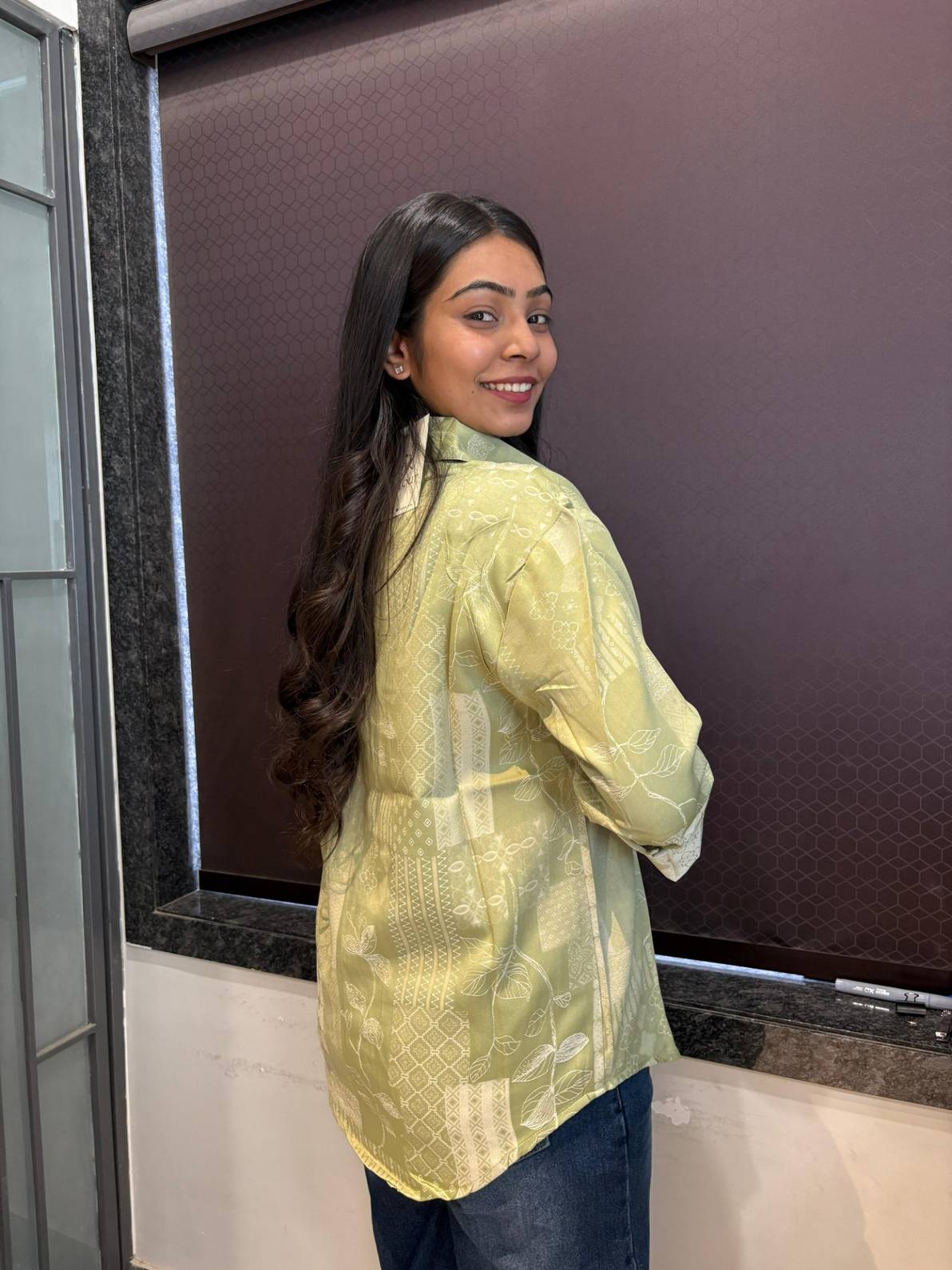 Self design Solid shirt