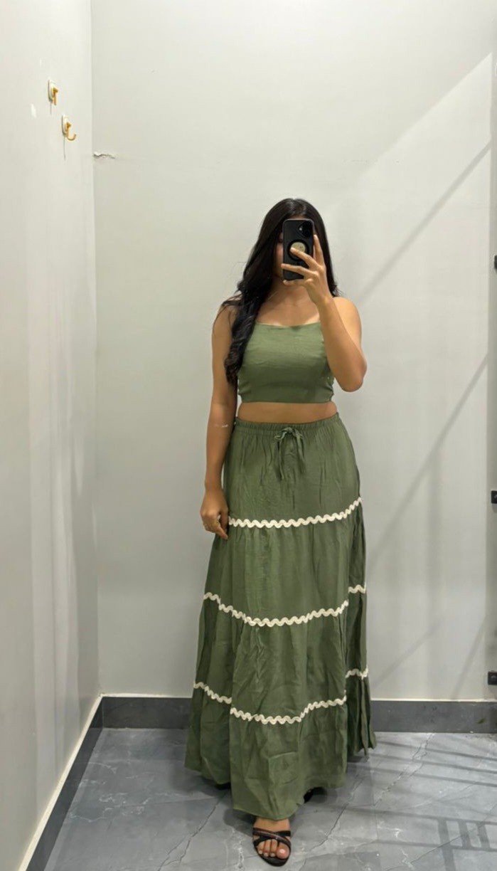 Rinkal crop top skirt coordset