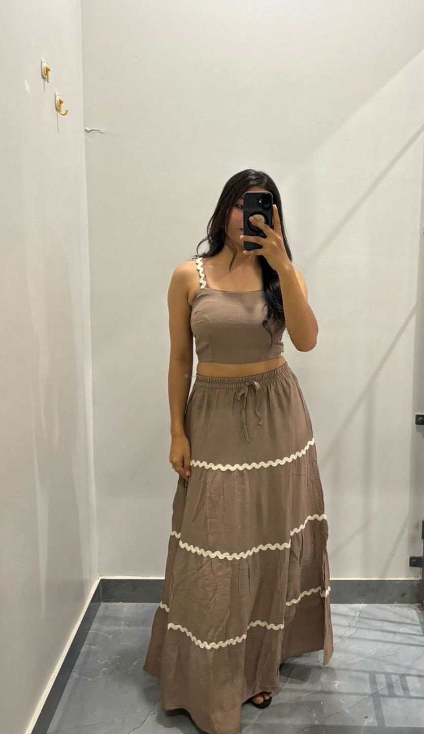 Rinkal crop top skirt coordset