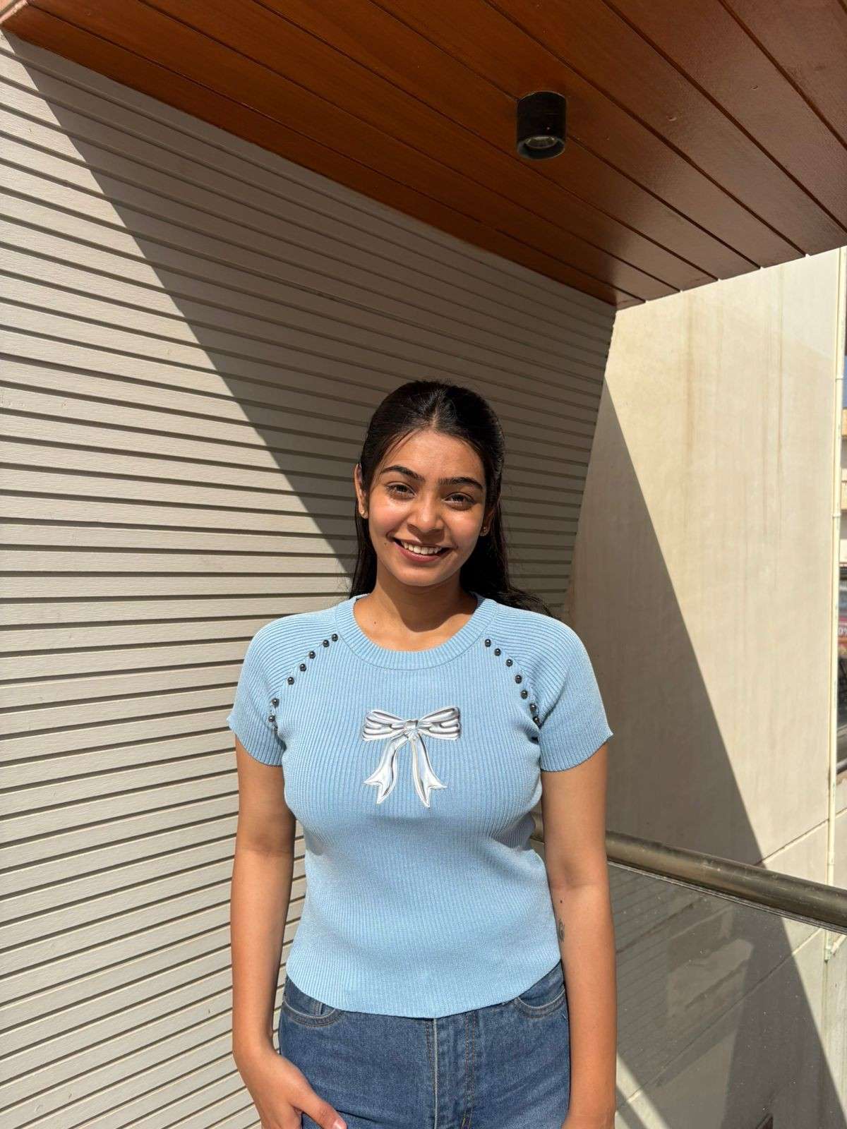 Knitted korean crop top