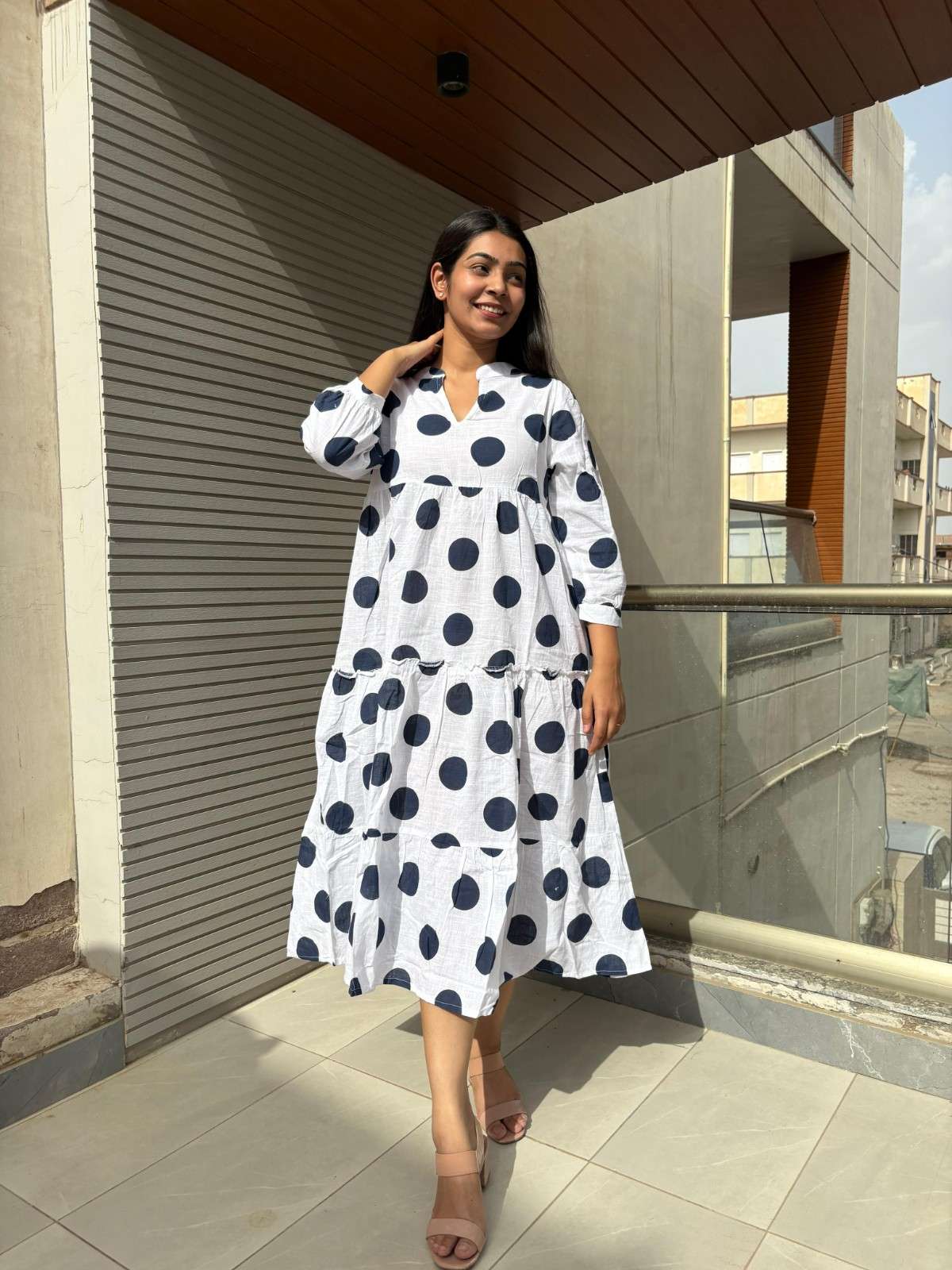Polka dot retro cotton dress