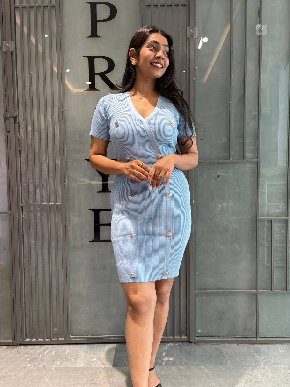 Bodycon knitted short dress