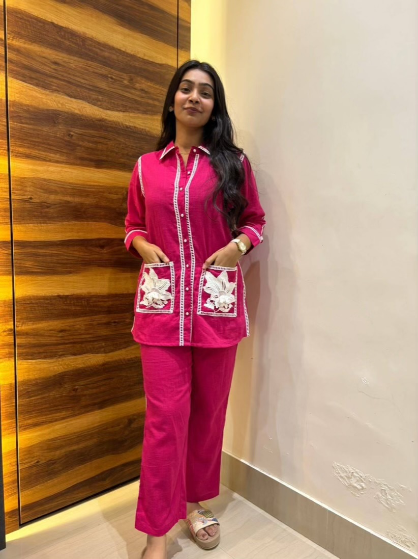 Rani Thread Linen Coord Set