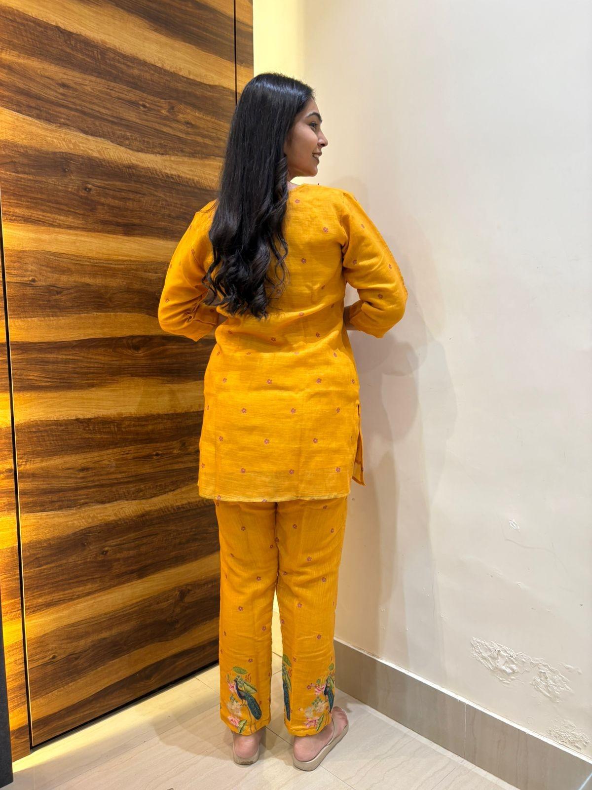 Peacock Mustered yellow coordset