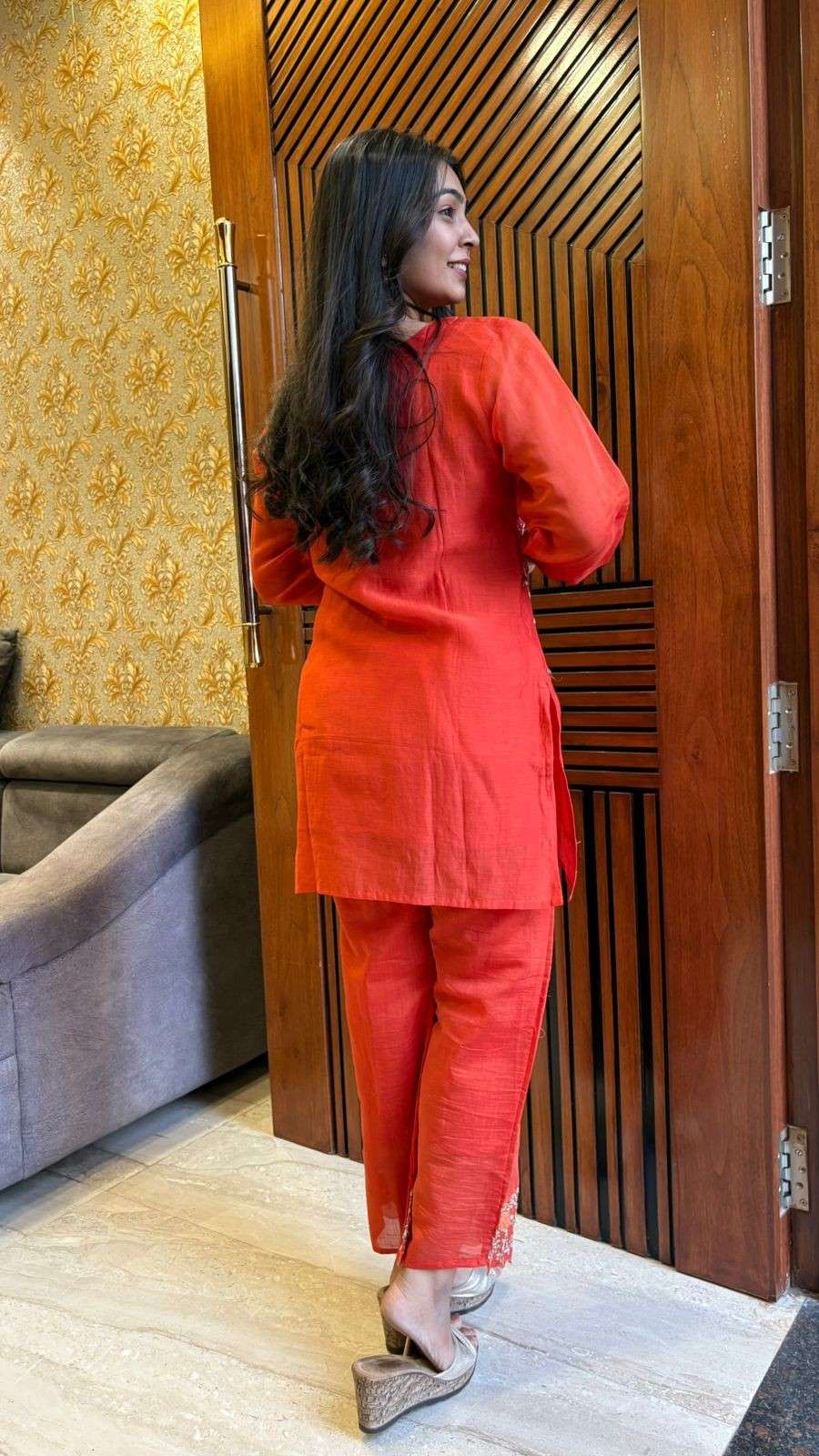 Chanderi pita work coordset