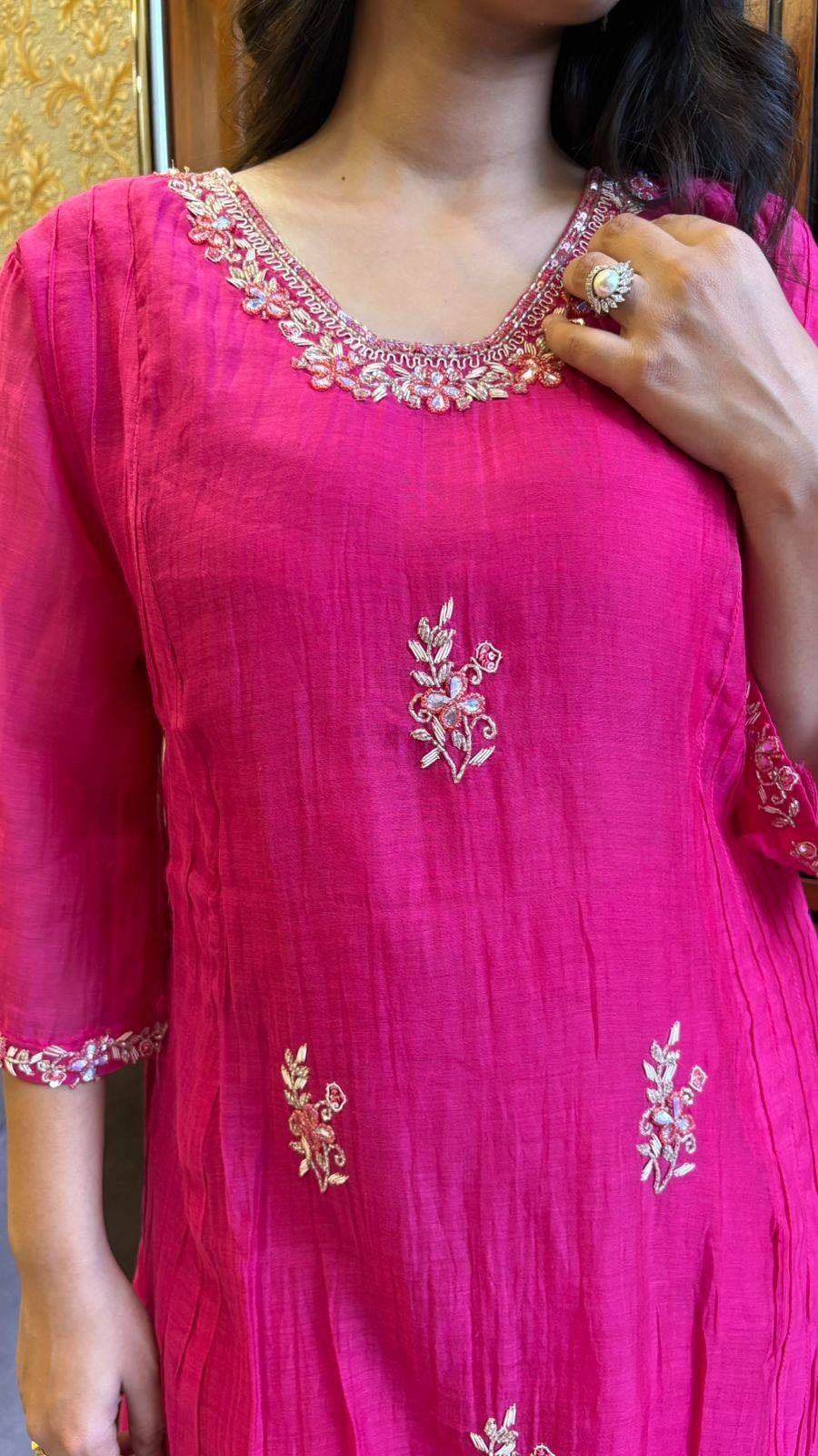 Chanderi pita work coordset