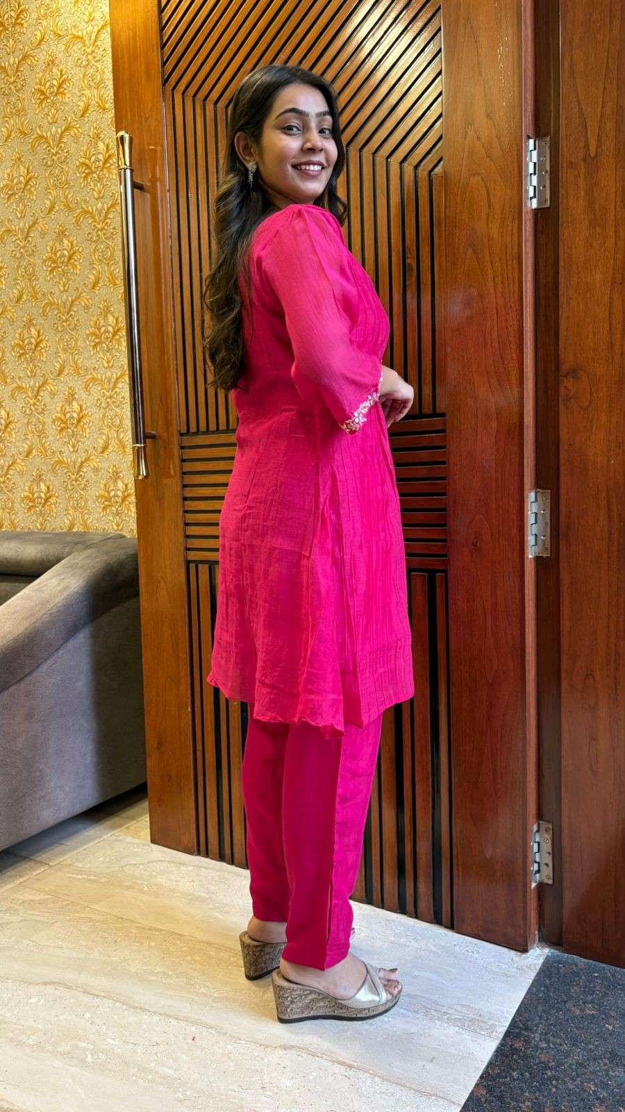 Chanderi pita work coordset