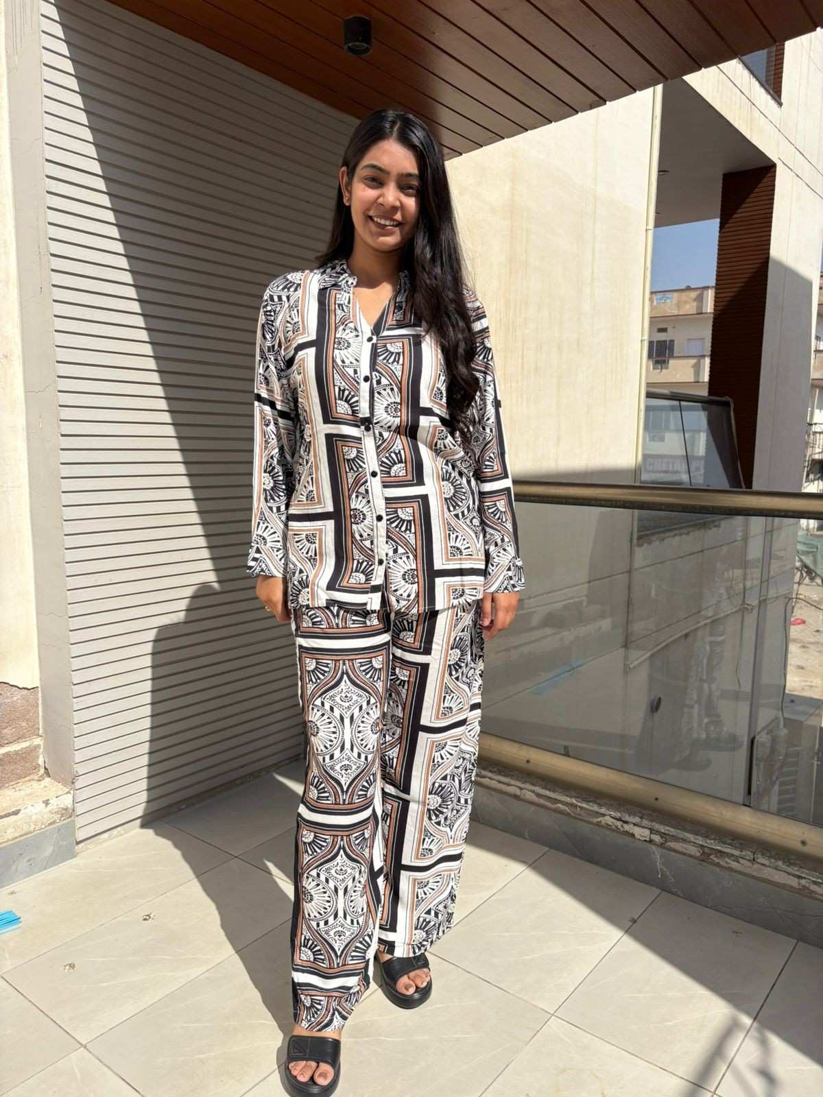 block printed Shirt coordset