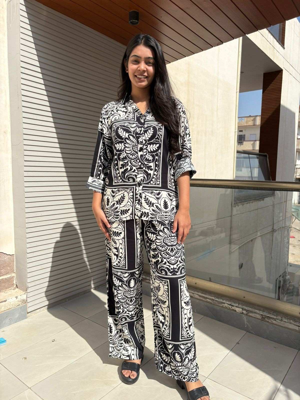 block printed Shirt coordset