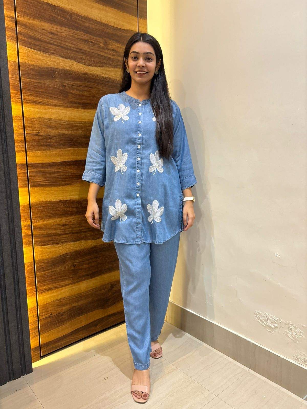 Denim Patch embroidered coordset