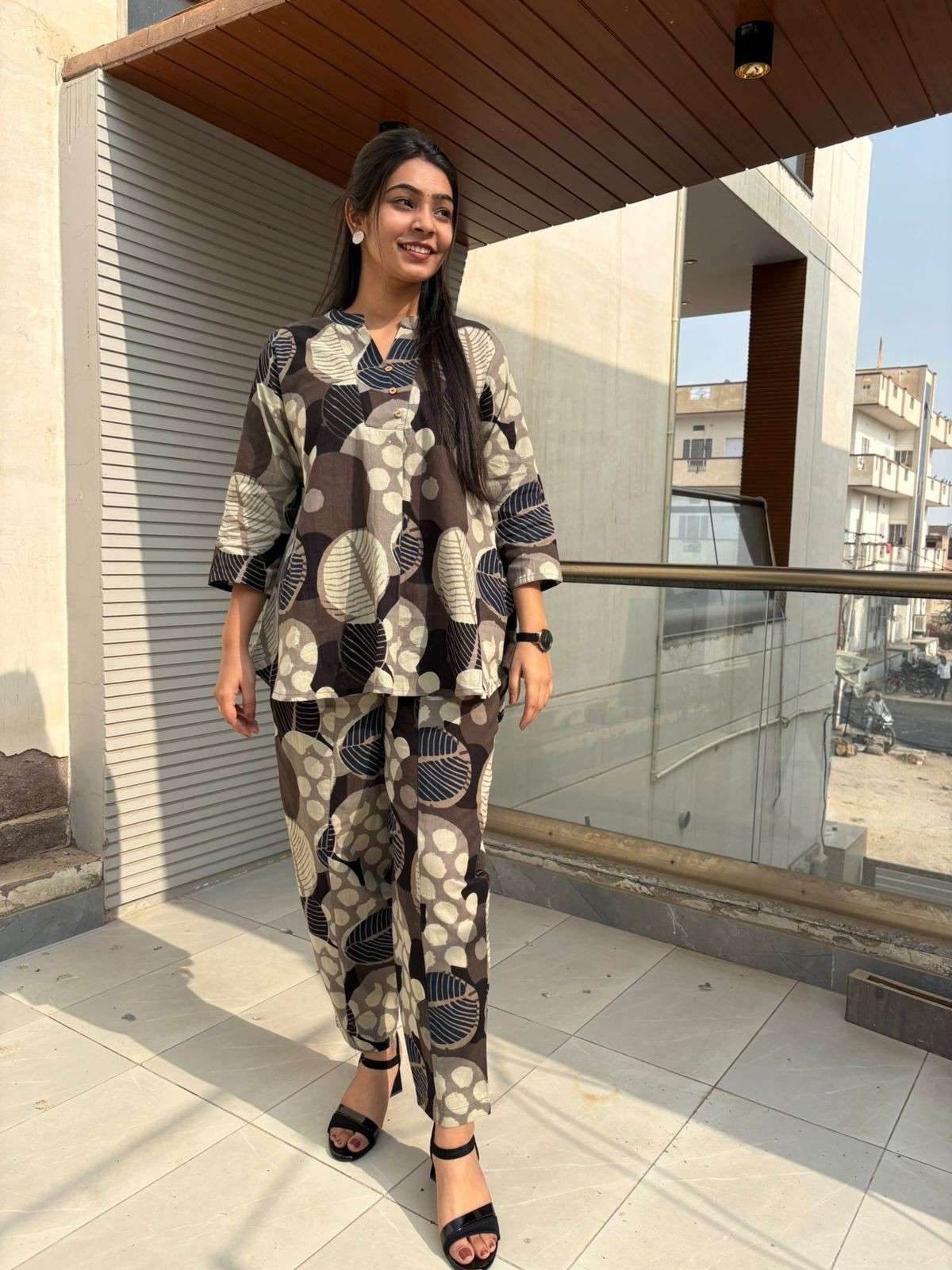 Khadi printed tunic coordset