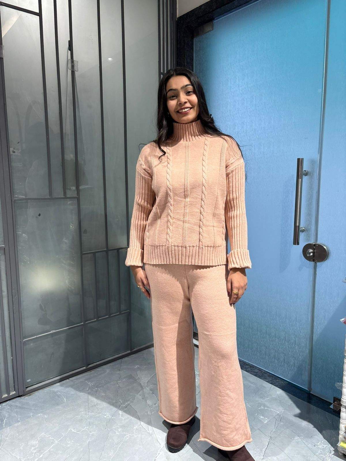 Woolen highneck coordset